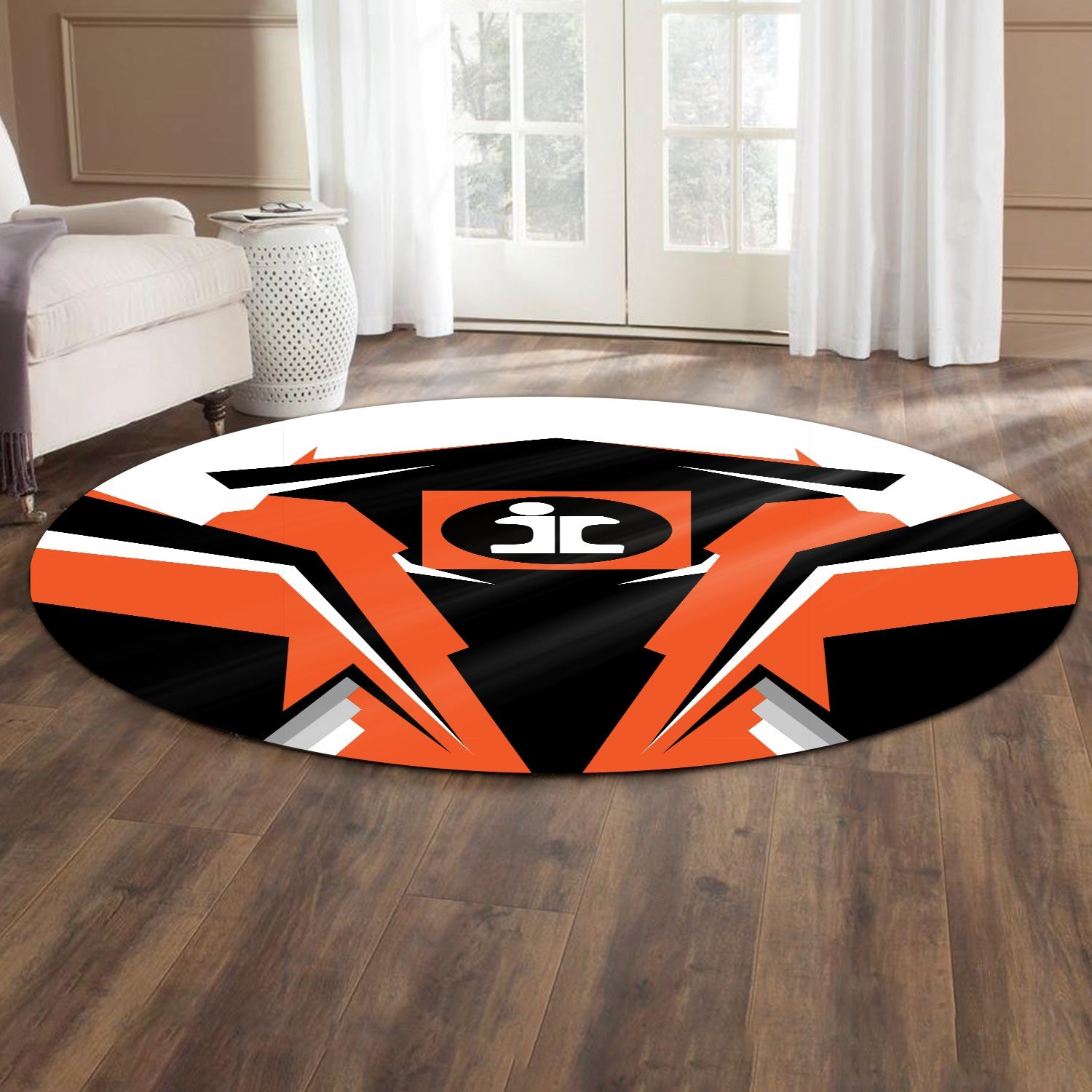 Railspirit Illinois Central Railroad Round Mat Strong Line Style Rug All Over Print