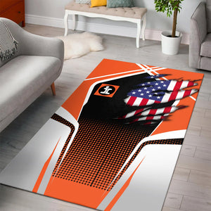 Railspirit Personalized Illinois Central Railroad Area Rug American Eagle Vintage Train Rug