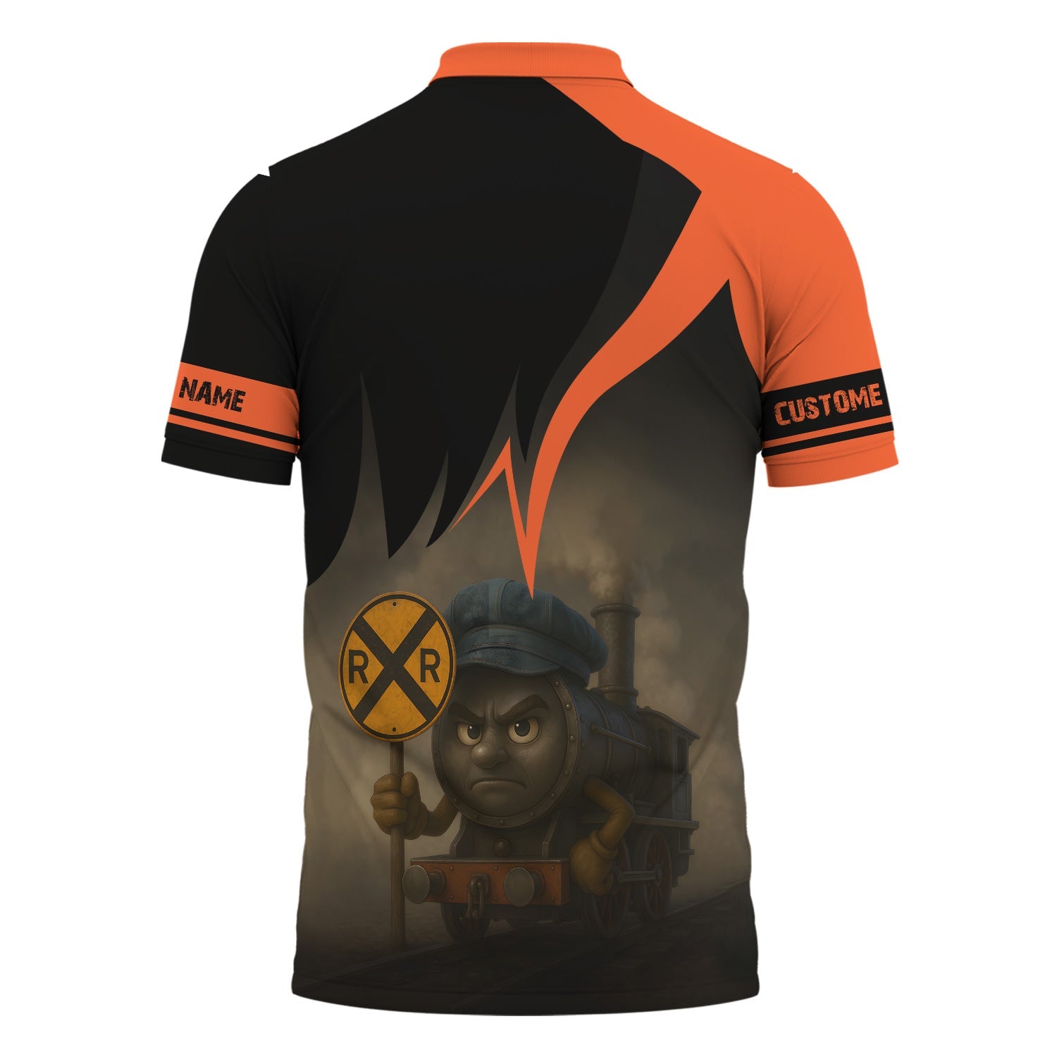 Railspirit Personalized Illinois Central Railroad Polo Shirt Angry Train Polo Shirt Gift Idea For Train Lover