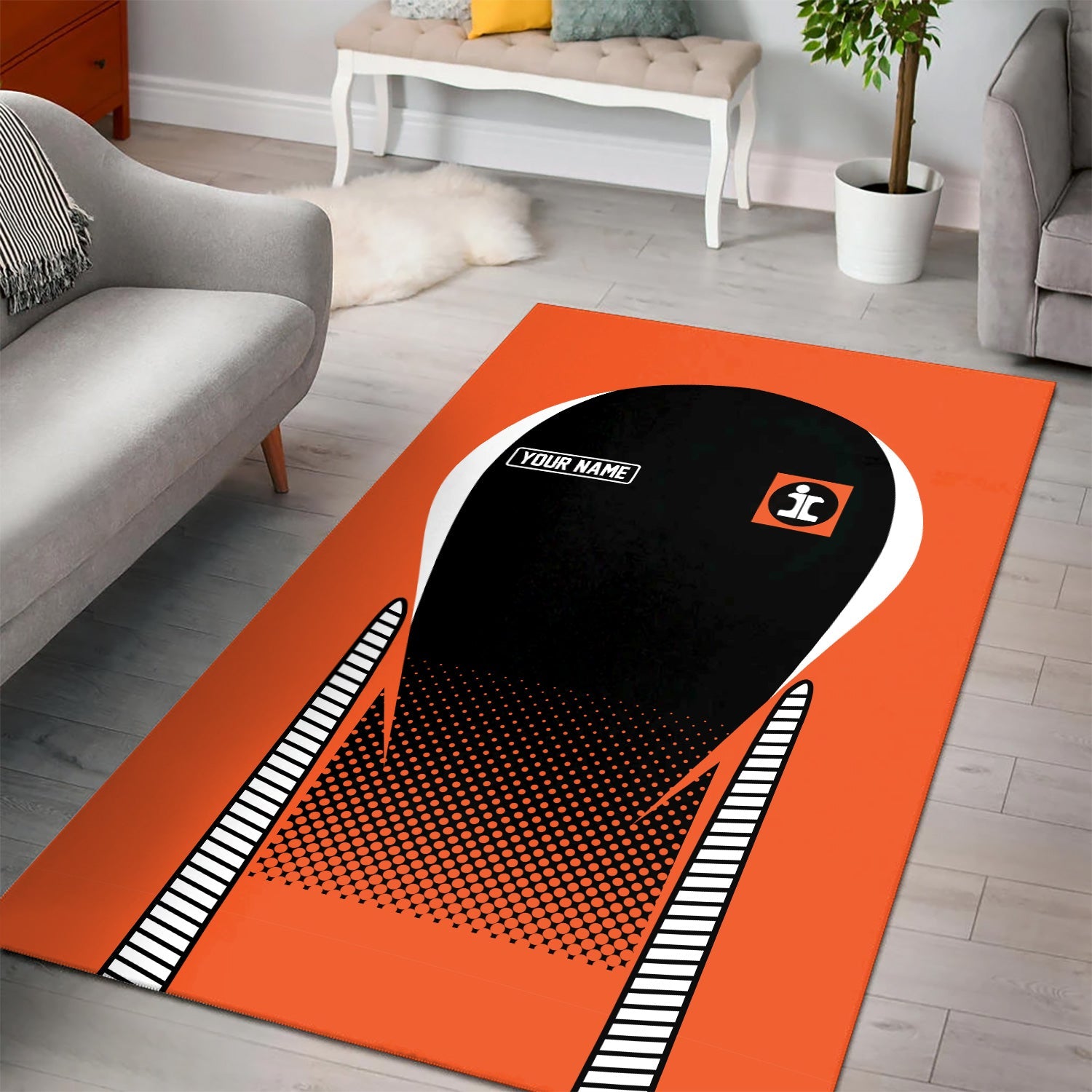 Railspirit Personalized Illinois Central Railroad Area Rug All Over Printed Rug