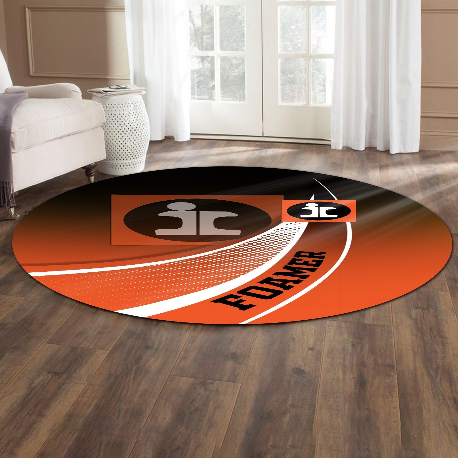 Railspirit Illinois Central Railroad Round Mat Railway-Themed Style Mat Gift Idea For Trainspotter