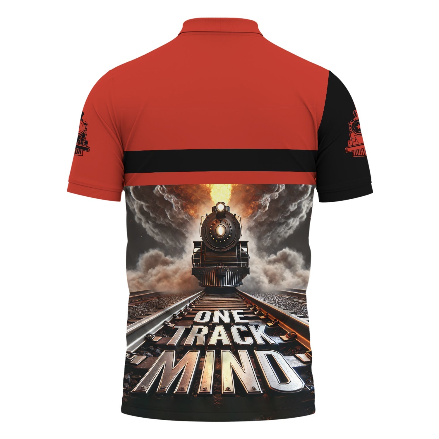 Railspirit Personalized Chicago and North Western Railway Polo Shirt One Track Mind Train Printed Shirt