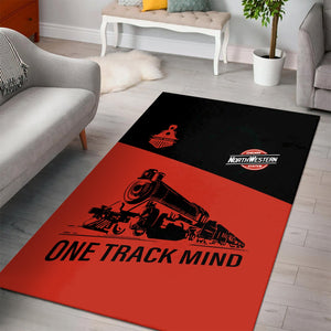 Railspirit Personalized Chicago and North Western Railway Area Rug One Track Mind Train Rug Gift Idea For Train Lover