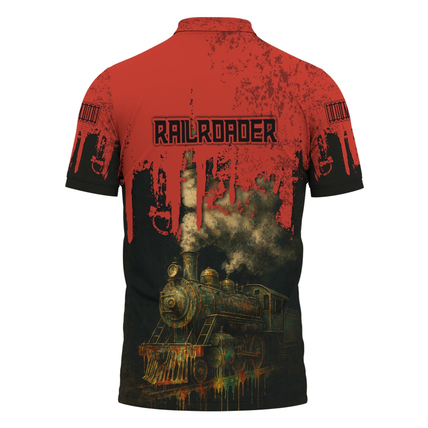 Railspirit Personalized Chicago and North Western Railway Polo Shirt Vintage Train Art Style Shirt For Locomotive Fans