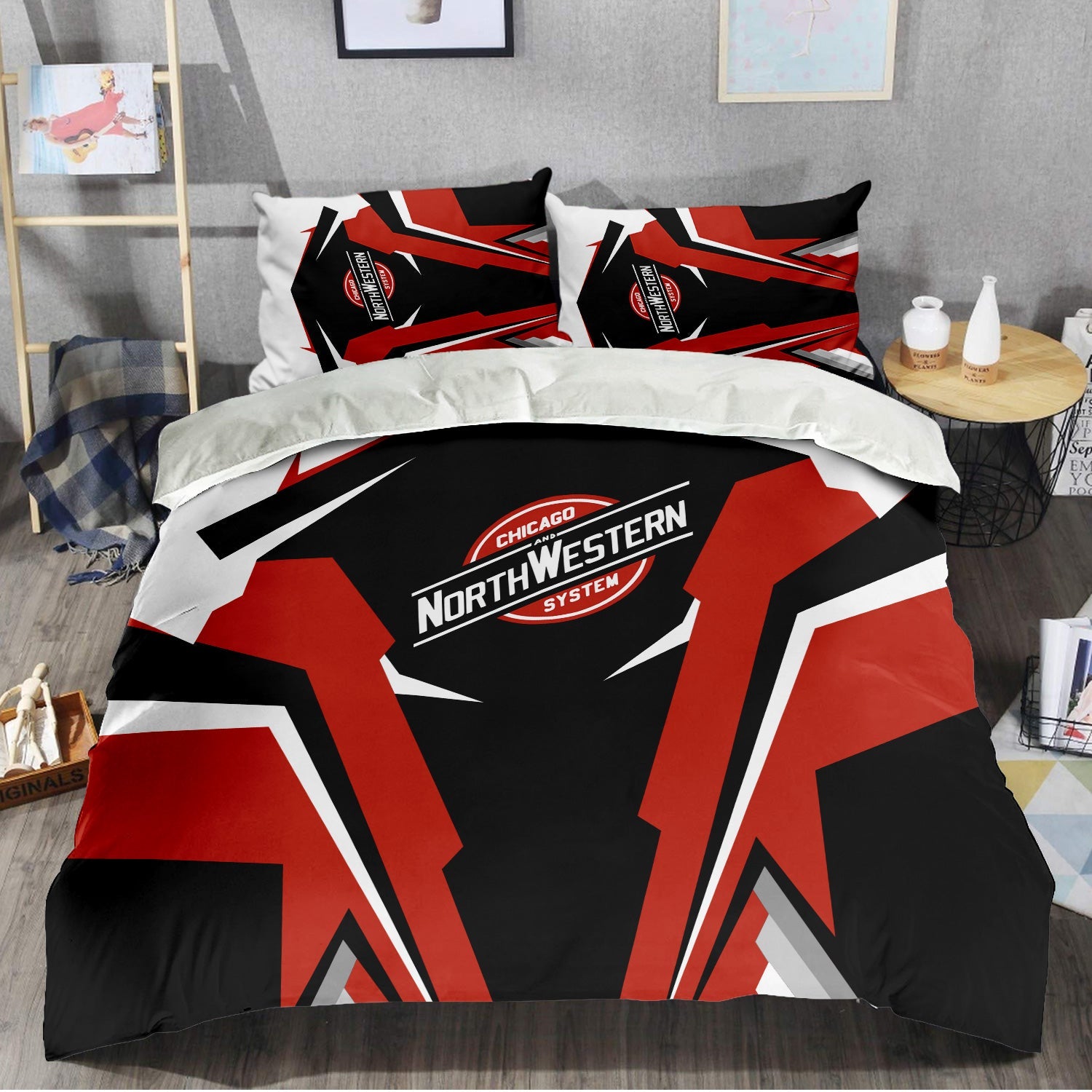 Railspirit Chicago and North Western Railway Bedding Set Strong Line Style Bedding Set All Over Print