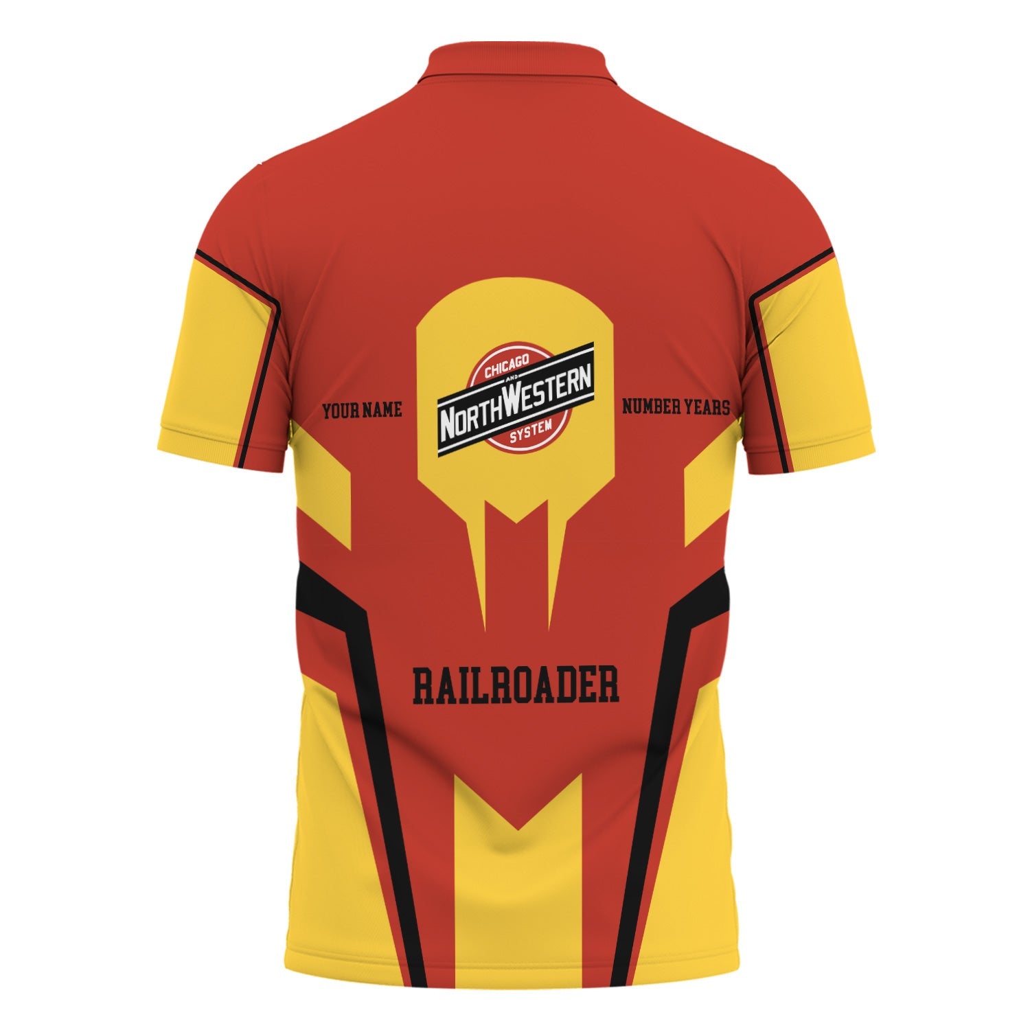 Railspirit Personalized Chicago and North Western Railway Polo Shirt Custom Year Railroader Shirt Gift Idea For Train Lover