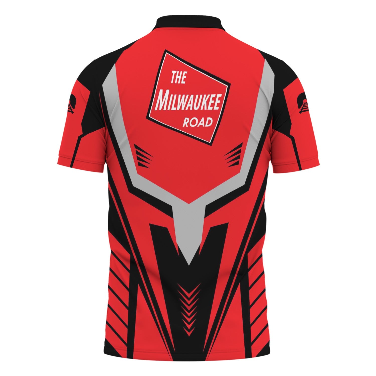 Railspirit Personalized Chicago, Milwaukee, St.Paul and Pacific Railroad Polo Shirt Workwear-Inspired with Custom Position Milwaukee Road Train Shirt