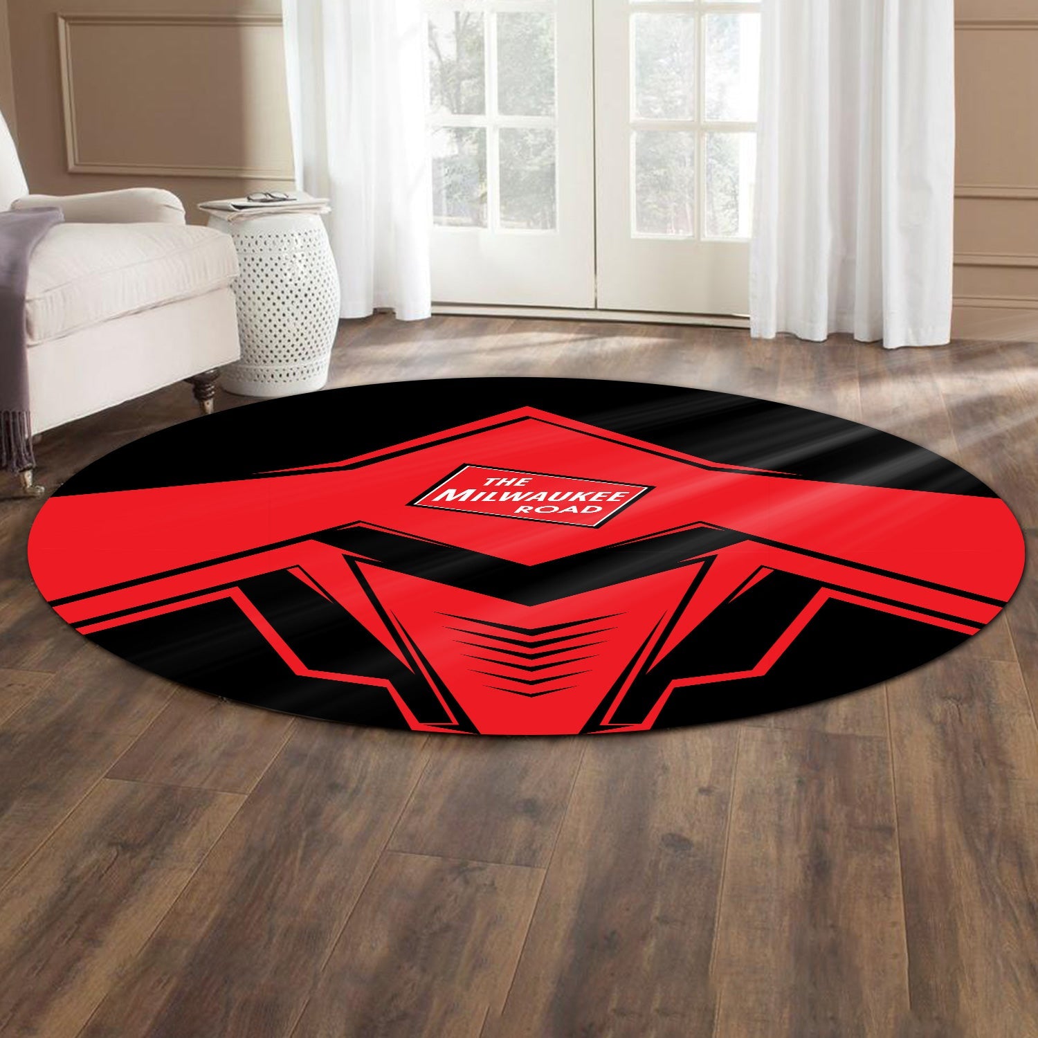 Railspirit Chicago, Milwaukee, St. Paul and Pacific Railroad Round Mat Railway Trainspotter Style Milwaukee Road Mat Gift Idea For Foamers