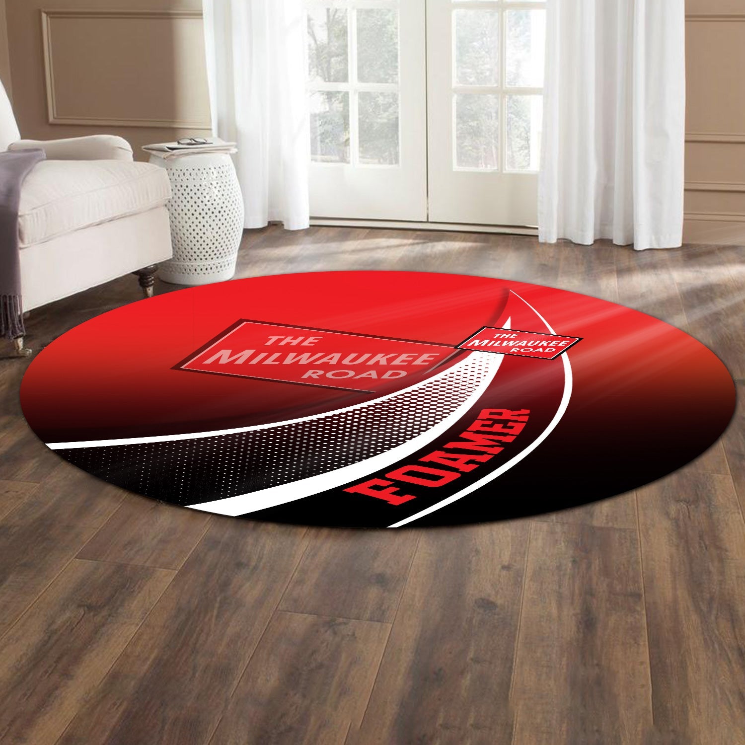 Railspirit Chicago, Milwaukee, St. Paul and Pacific Railroad Round Mat Railway-Themed Style Milwaukee Road Mat Gift Idea For Trainspotter