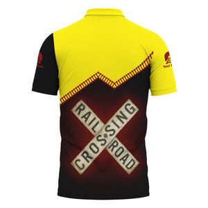 Railspirit Personalized Denver and Rio Grande Western Railroad Polo Shirt Railroad Crossing Printed Train Track Shirt