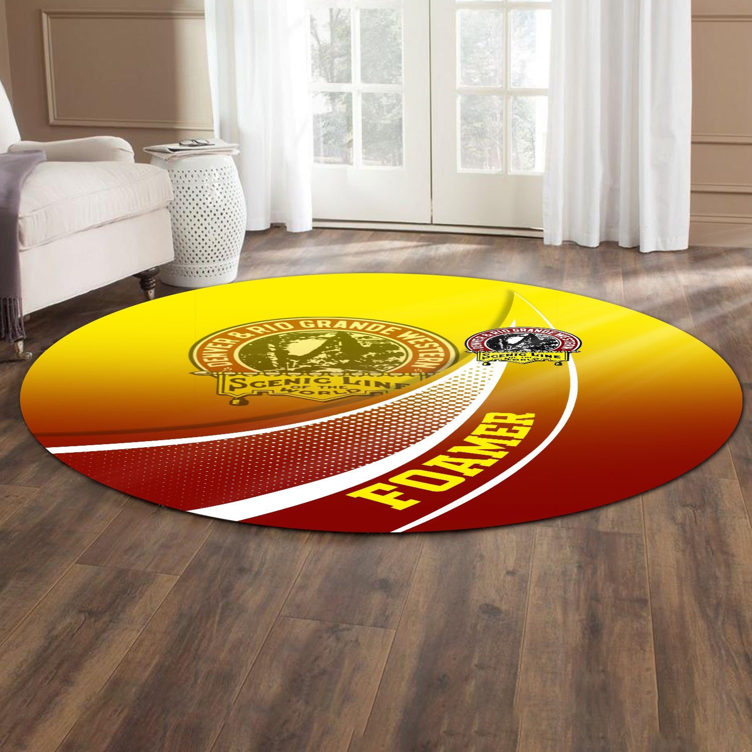 Railspirit Denver and Rio Grande Western Railroad Round Mat Railway-Themed Style Mat Gift Idea For Trainspotter