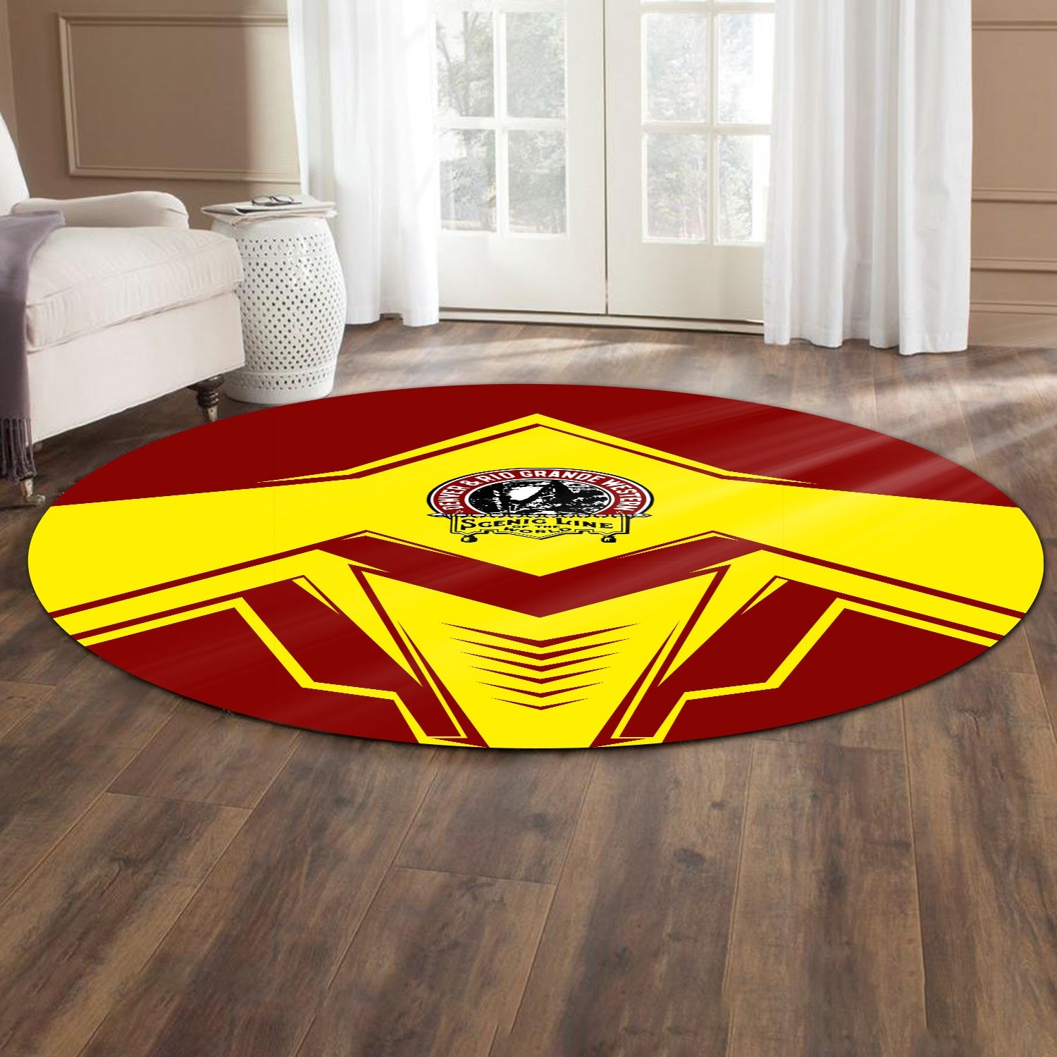 Railspirit Denver and Rio Grande Western Railroad Round Mat Railway Trainspotter Style Mat Gift Idea For Foamers