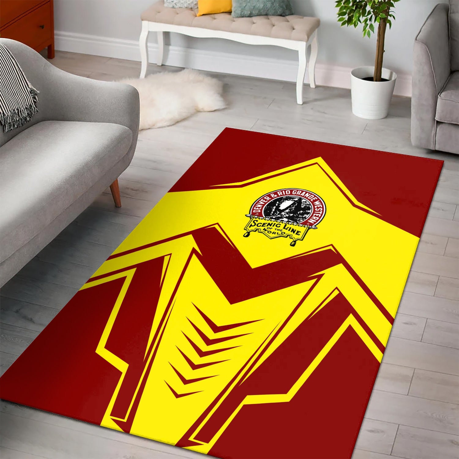 Railspirit Denver and Rio Grande Western Railroad Area Rug Railway Trainspotter Style Rug Gift Idea For Foamers