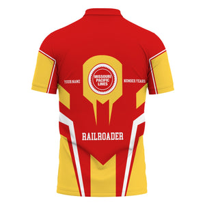 Railspirit Personalized Missouri Pacific Railroad Polo Shirt Custom Year Railroader Shirt Gift Idea For Train Lover