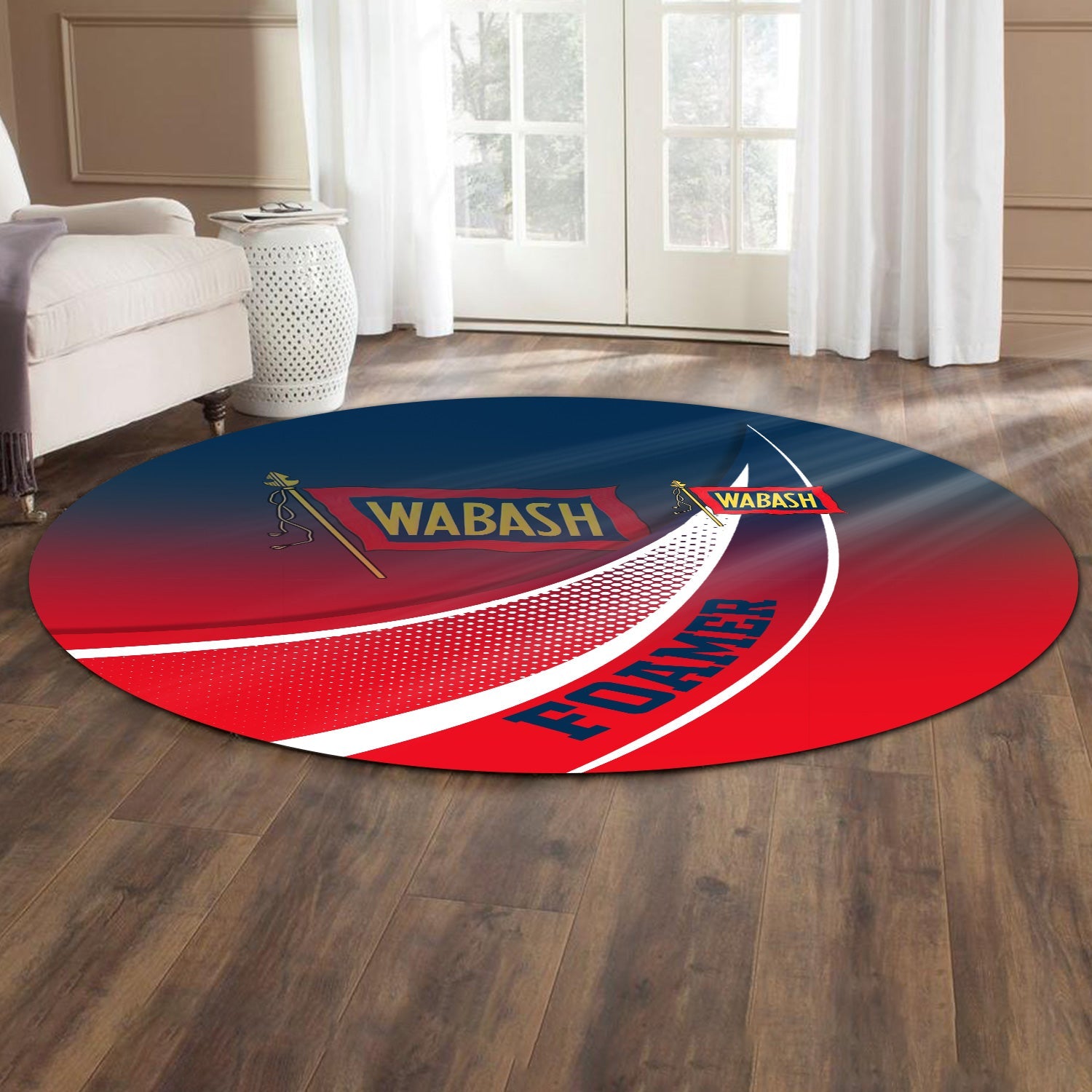 Railspirit Wabash Railroad Round Mat Railway-Themed Style Mat Gift Idea For Trainspotter