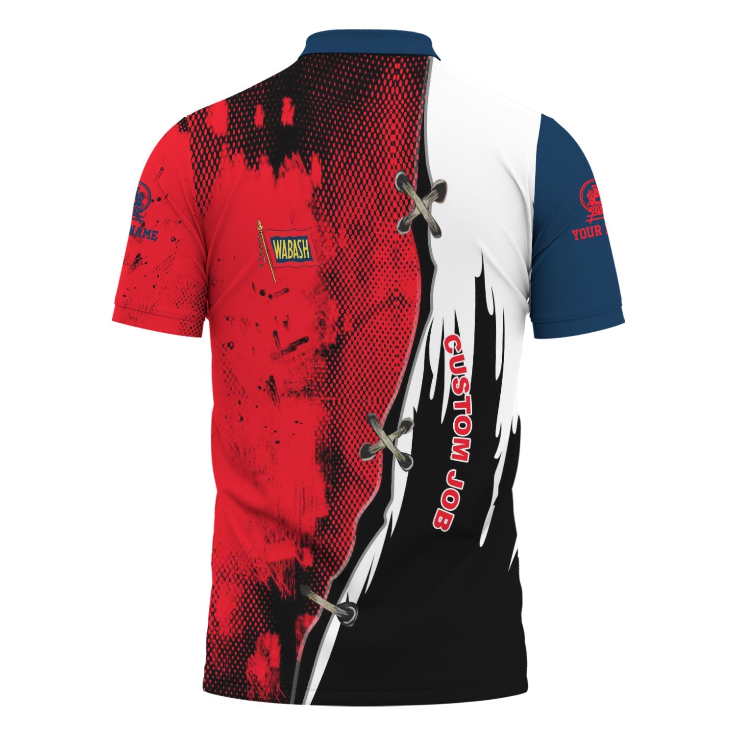 Railspirit Personalized Wabash Railroad Polo Shirt Retro Stitches Design with Custom Position Train Shirt