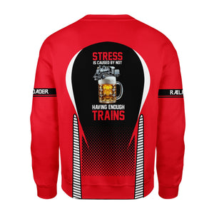 Railspirit Personalized Wabash Railroad Sweatshirt Stress Is Caused By Not Having Enough Trains Shirt All Over Print Shirt