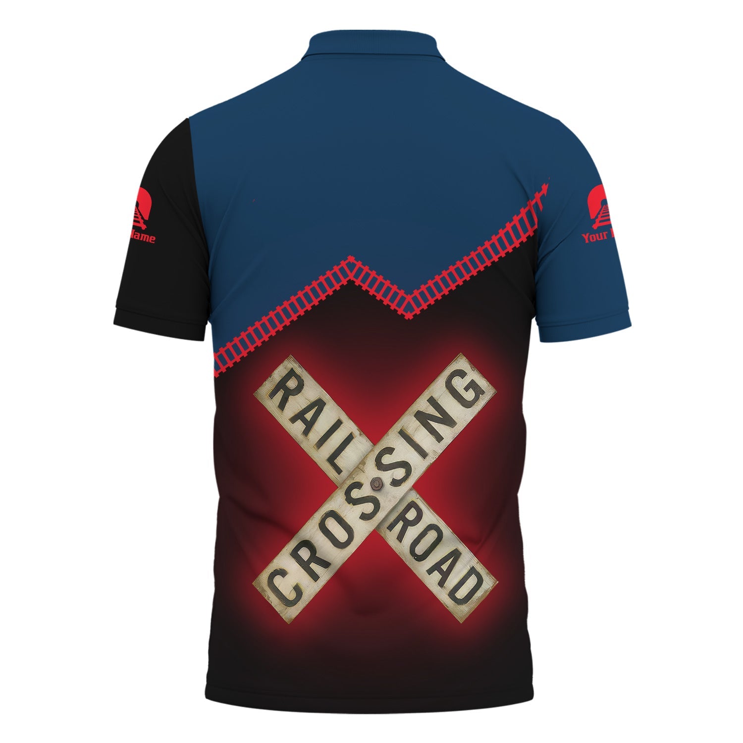 Railspirit Personalized Wabash Railroad Polo Shirt Railroad Crossing Printed Train Track Shirt