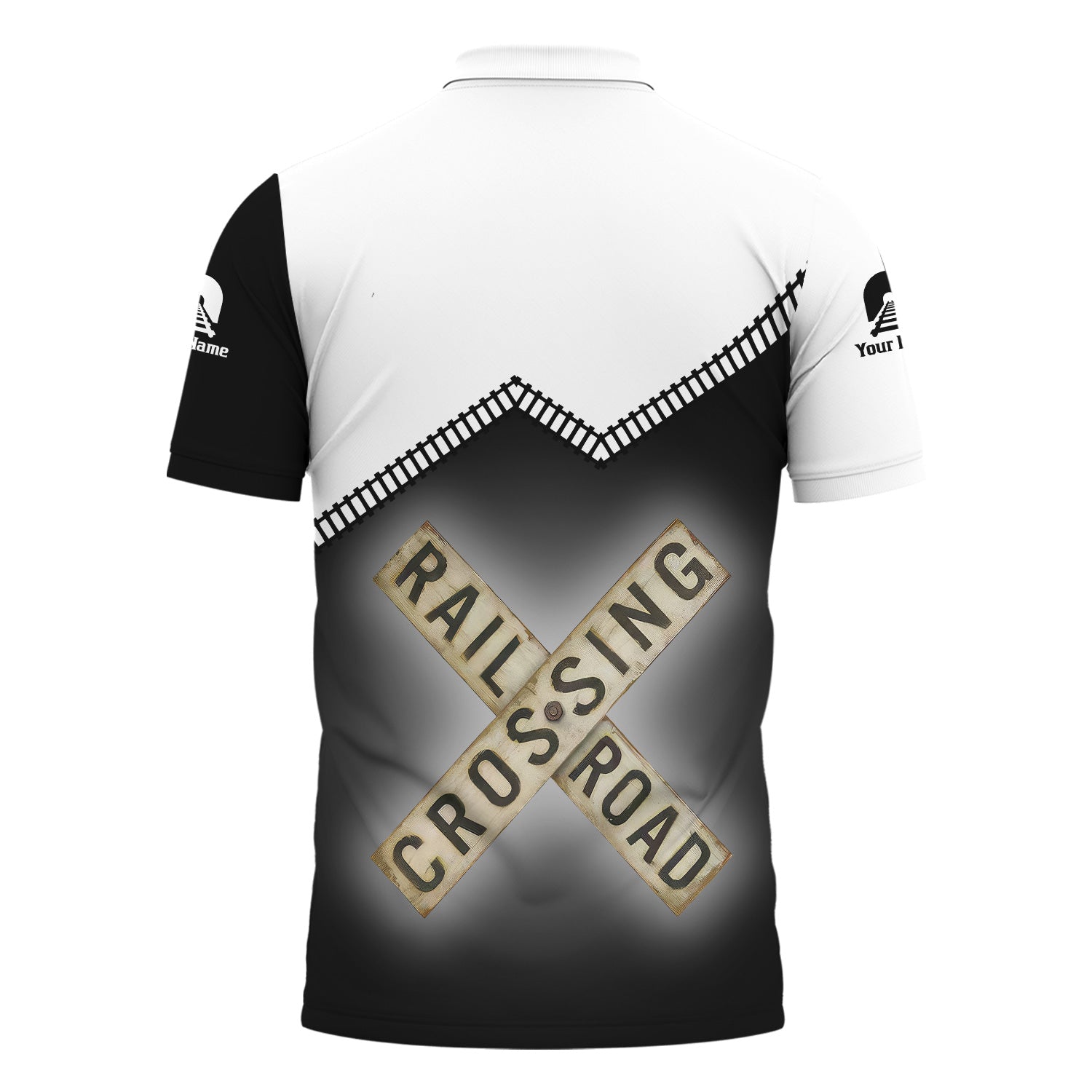 Railspirit Personalized Reading Railroad Polo Shirt Railroad Crossing Printed Train Track Shirt