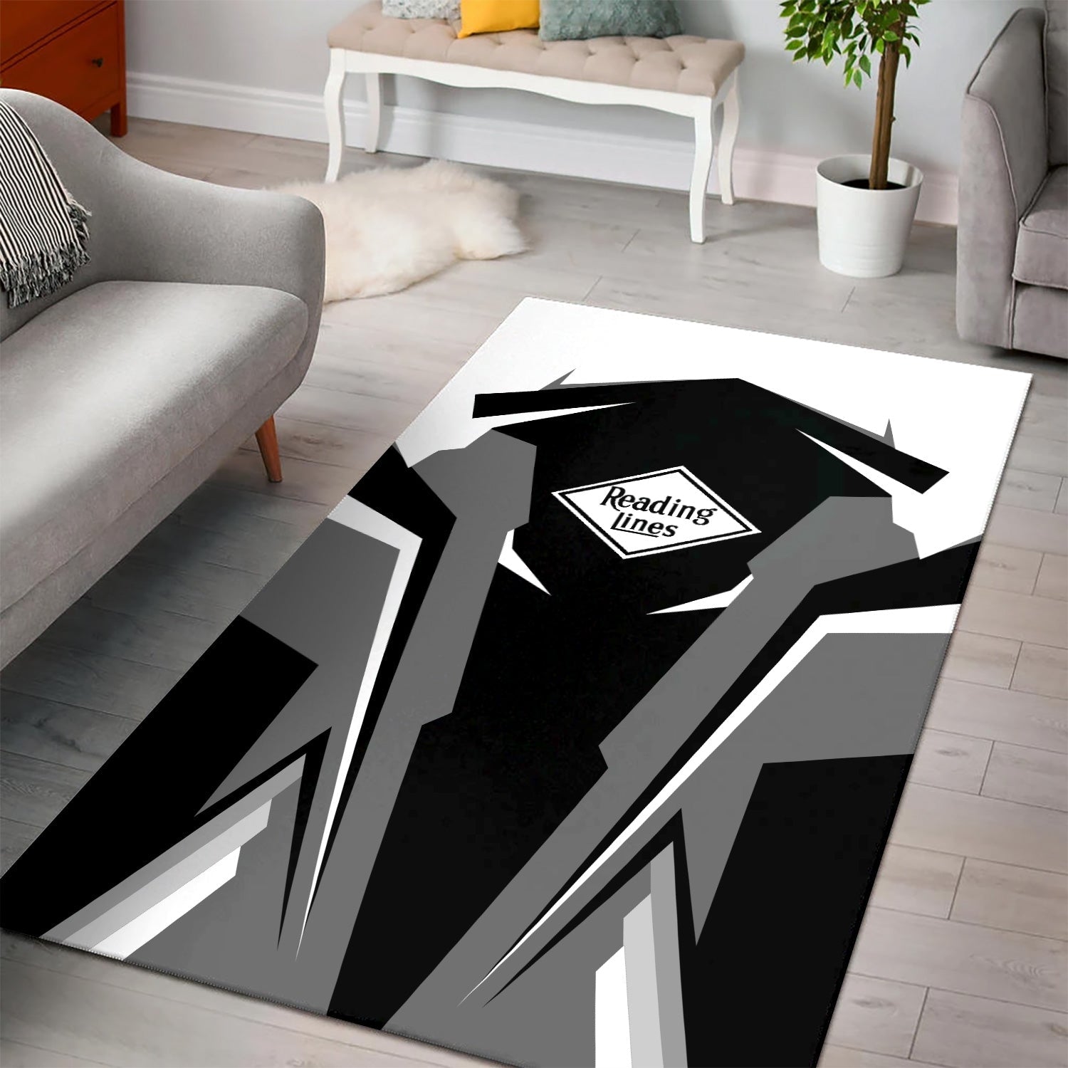 Railspirit Personalized Reading Railroad Area Rug Strong Line Style Train Area Rug Gift Idea For Train Lover