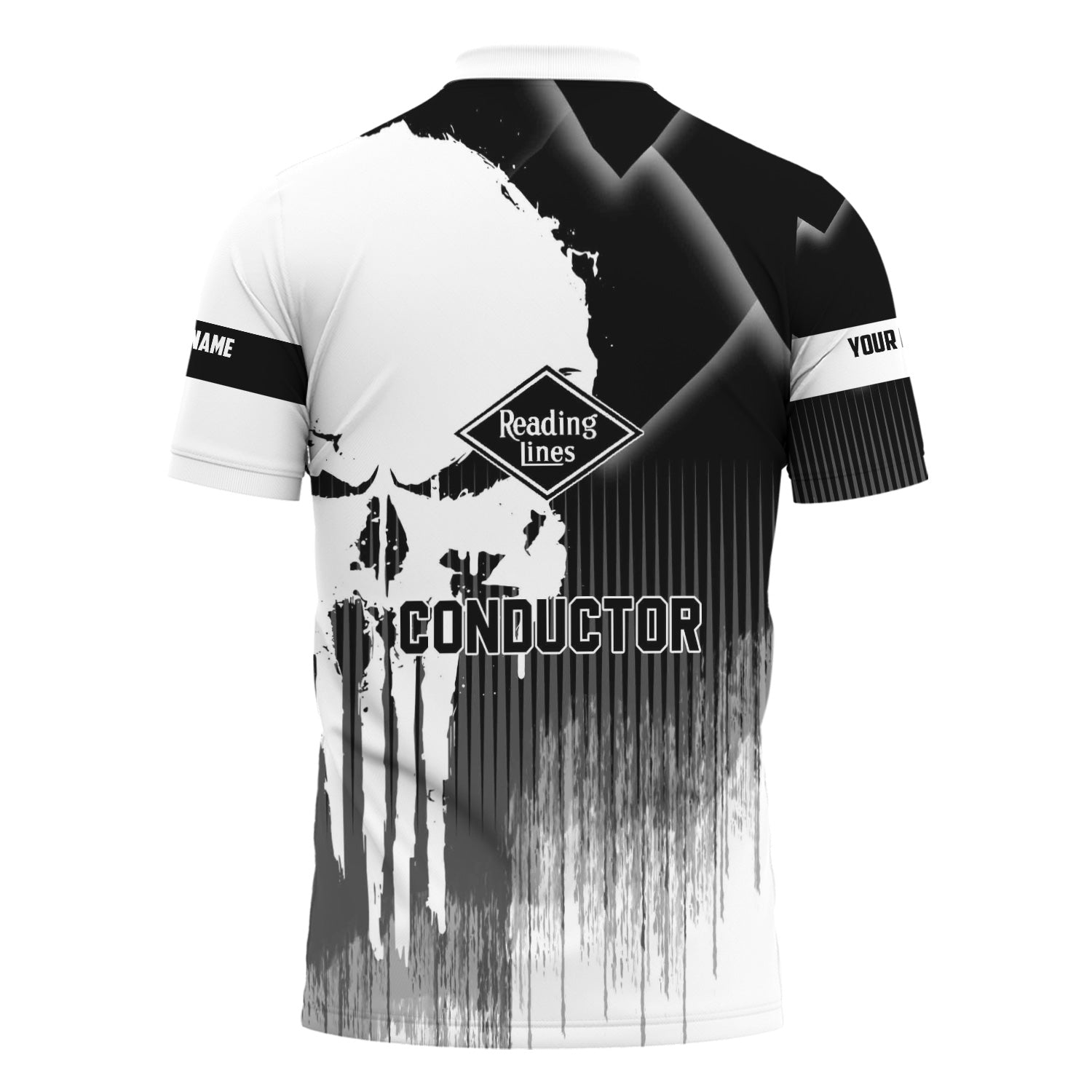 Railspirit Personalized Reading Railroad Polo Shirt Skull Design with Custom Job Train Shirt for Trackhead Crew