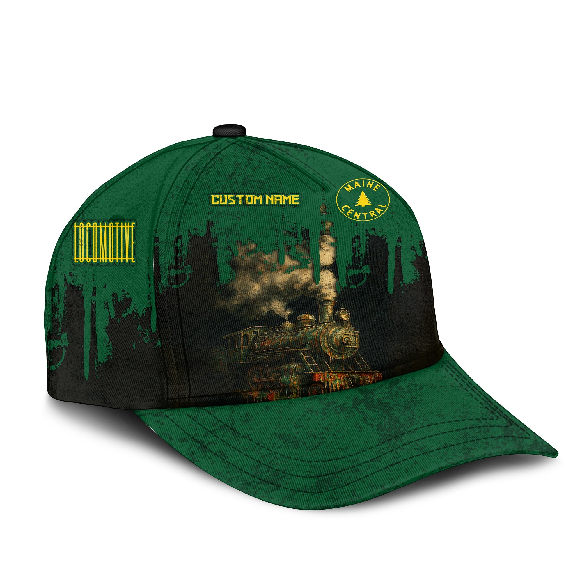 Railspirit Personalized Maine Central Railroad Classic Cap Vintage Train Art Style Cap For Locomotive Fans