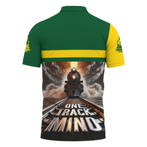 Railspirit Personalized Maine Central Railroad Polo Shirt One Track Mind Train Printed Shirt