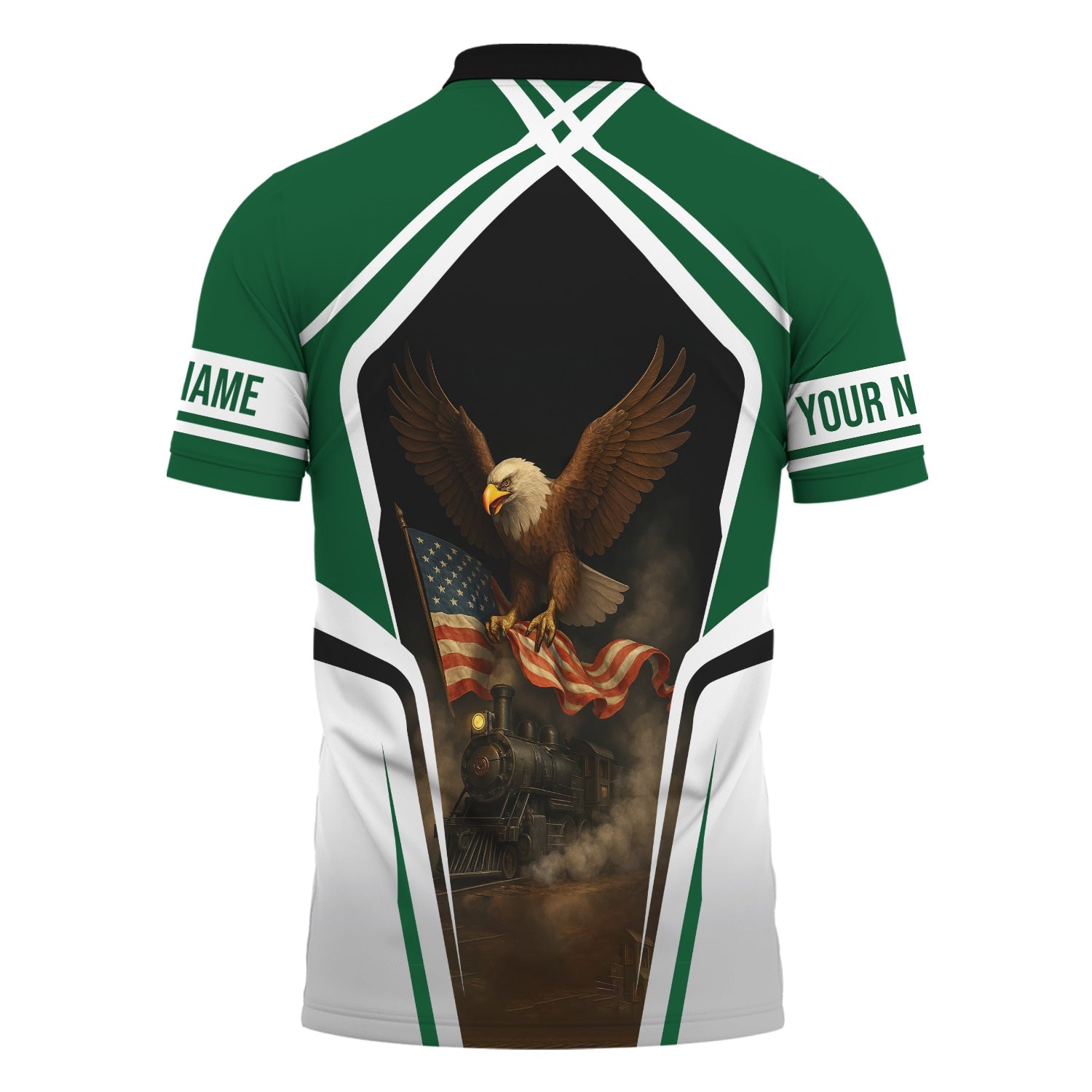 Railspirit Personalized Maine Central Railroad Polo Shirt American Eagle Vintage Train Shirt