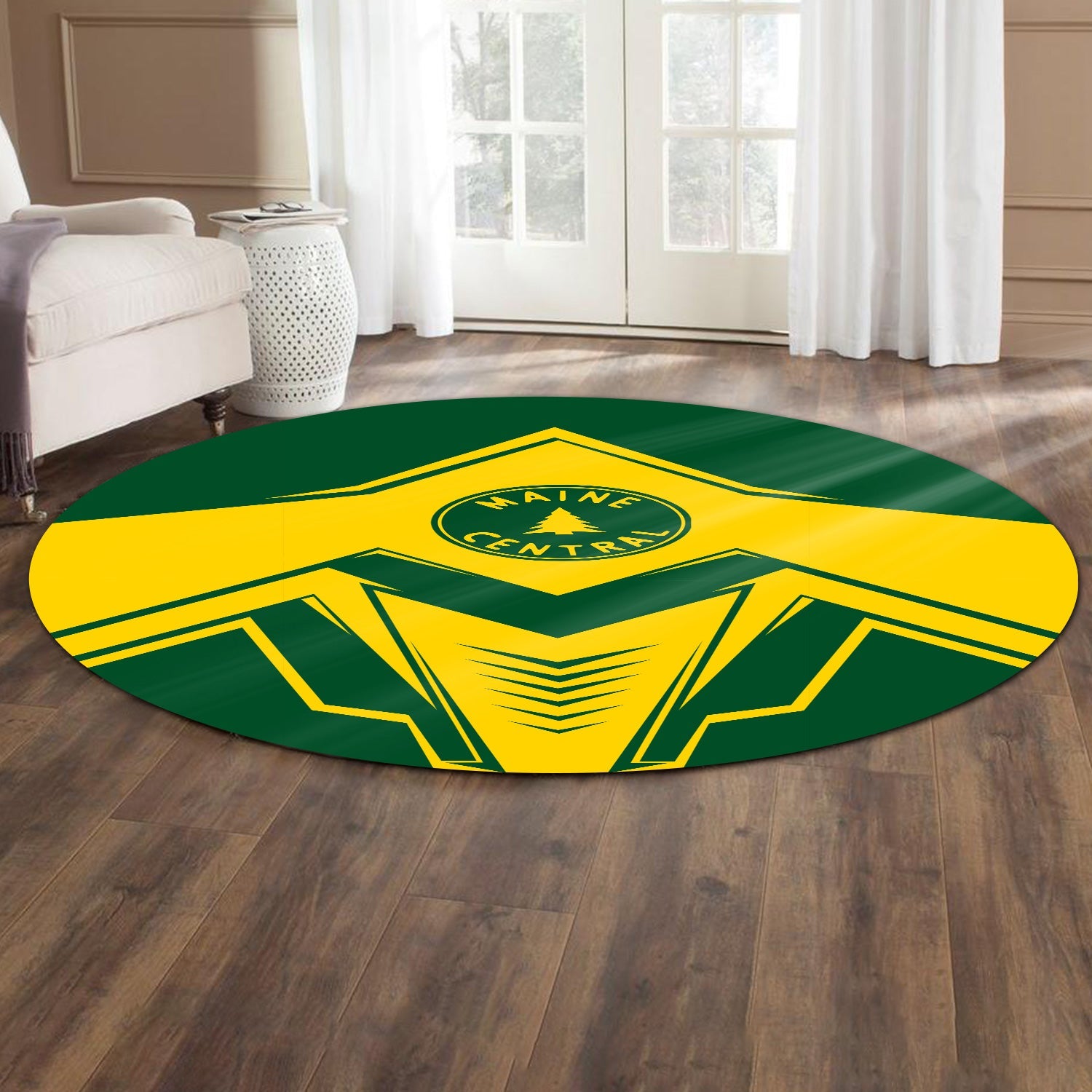 Railspirit Maine Central Railroad Round Mat Railway Trainspotter Style Mat Gift Idea For Foamers