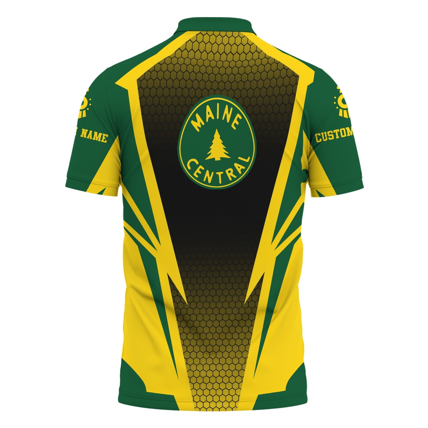 Railspirit Personalized Maine Central Railroad Polo Shirt Lightning Graphic Style Shirt Gift Idea For Train Lover