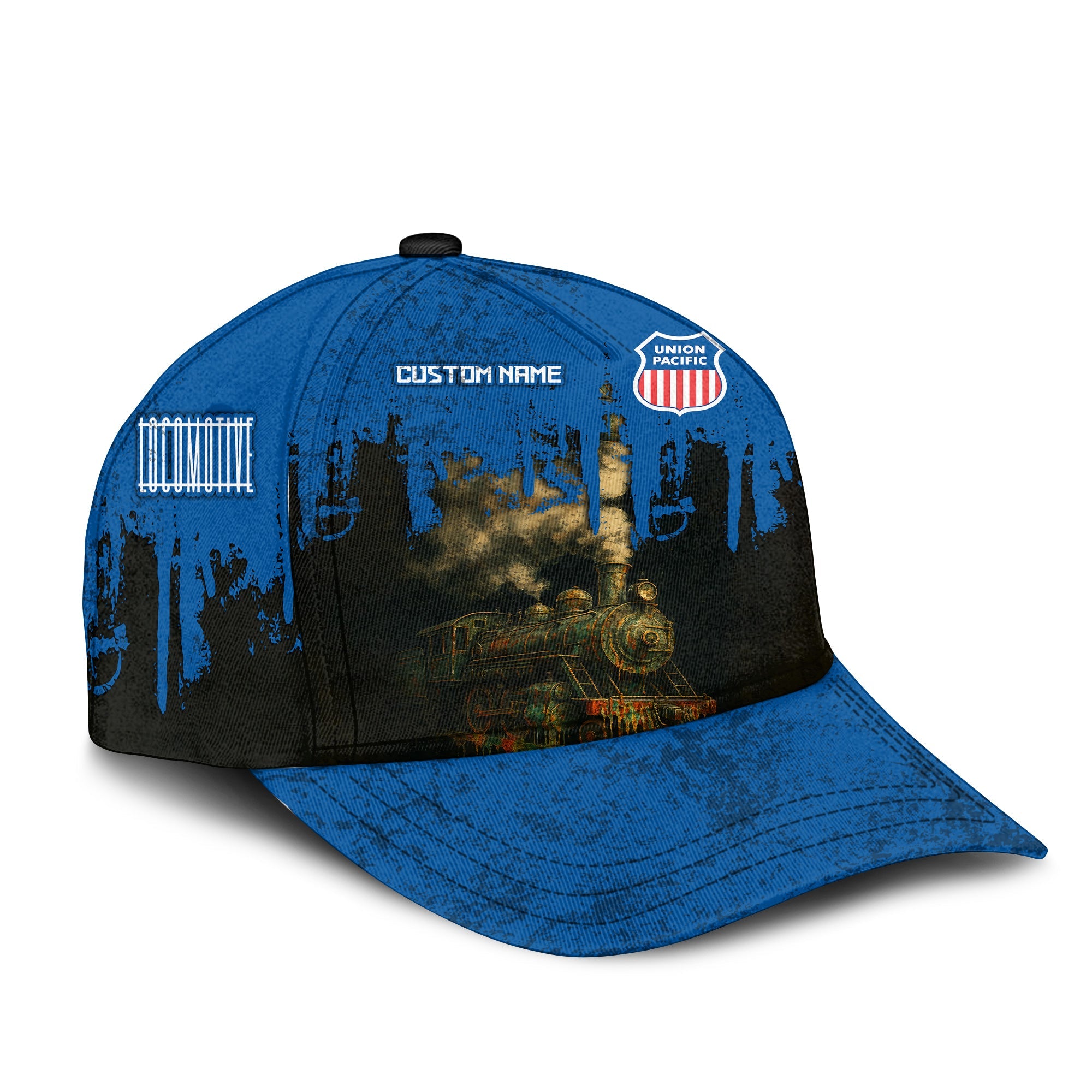 Railspirit Personalized Union Pacific Railroad Classic Cap Vintage Train Art Style Big Boy Cap For Locomotive Fans