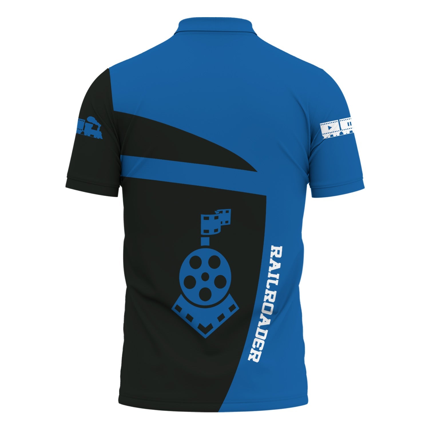 Railspirit Personalized Union Pacific Railroad Polo Shirt All Aboard Steam Train Movie Projector Style Big Boy Shirt