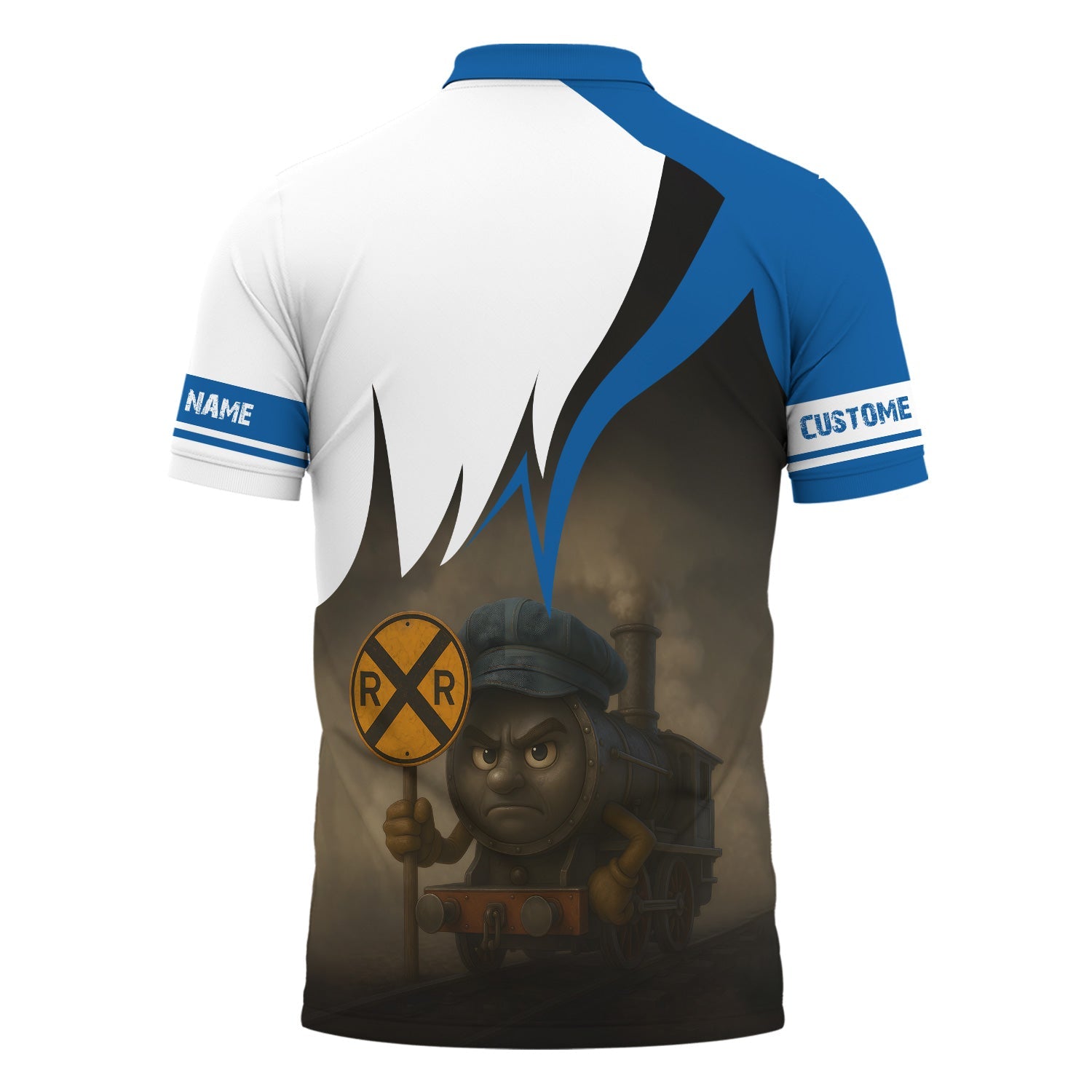 Railspirit Personalized Union Pacific Railroad Polo Shirt Angry Train Big Boy Polo Shirt Gift Idea For Train Lover