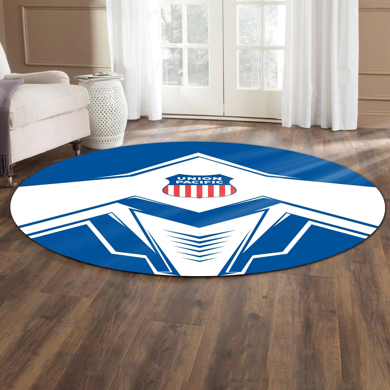 Railspirit Union Pacific Railroad Round Mat Railway Trainspotter Style Big Boy Mat Gift Idea For Foamers