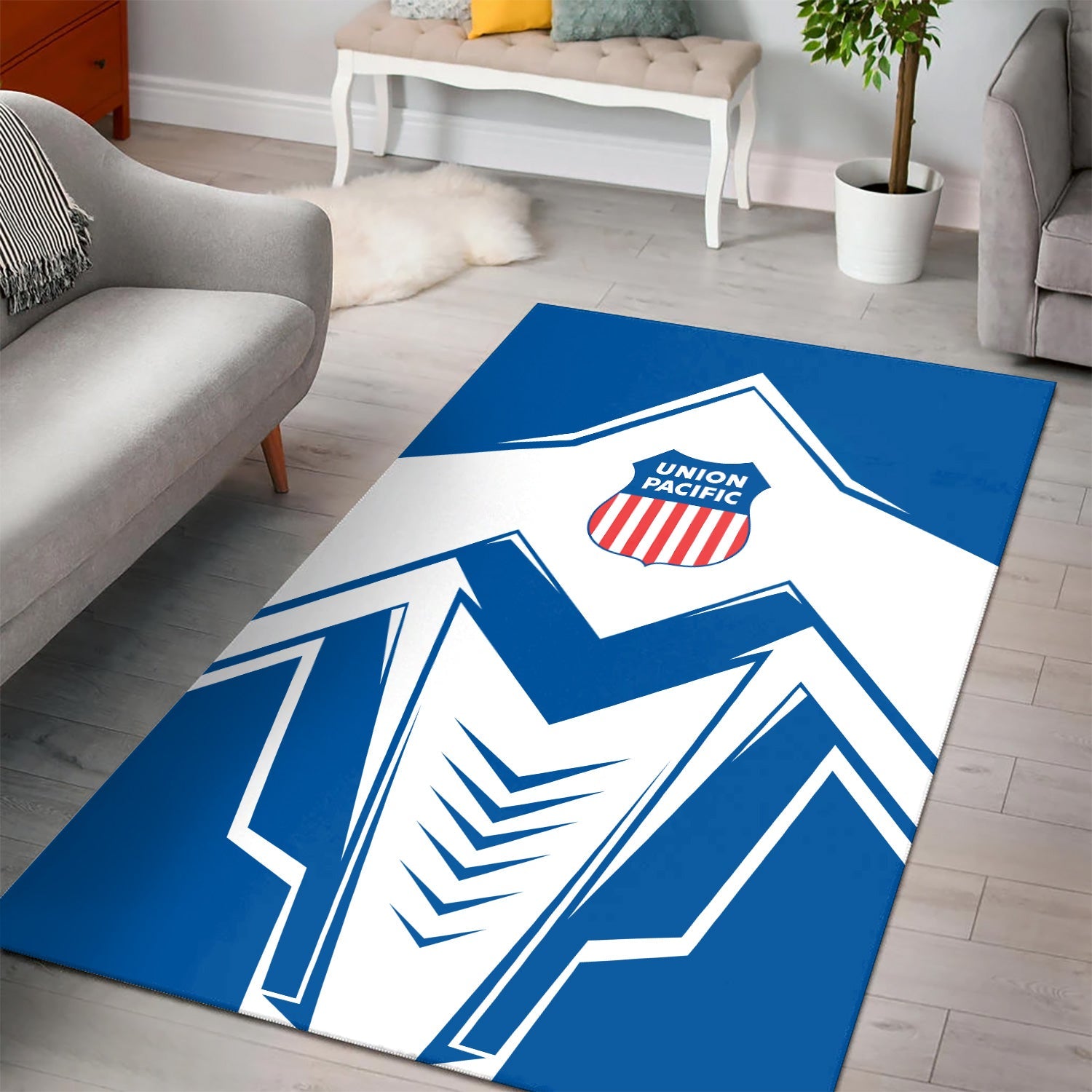 Railspirit Union Pacific Railroad Area Rug Railway Trainspotter Style Big Boy Rug Gift Idea For Foamers