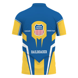 Railspirit Personalized Union Pacific Railroad Polo Shirt Custom Year Railroader Big Boy Shirt Gift Idea For Train Lover