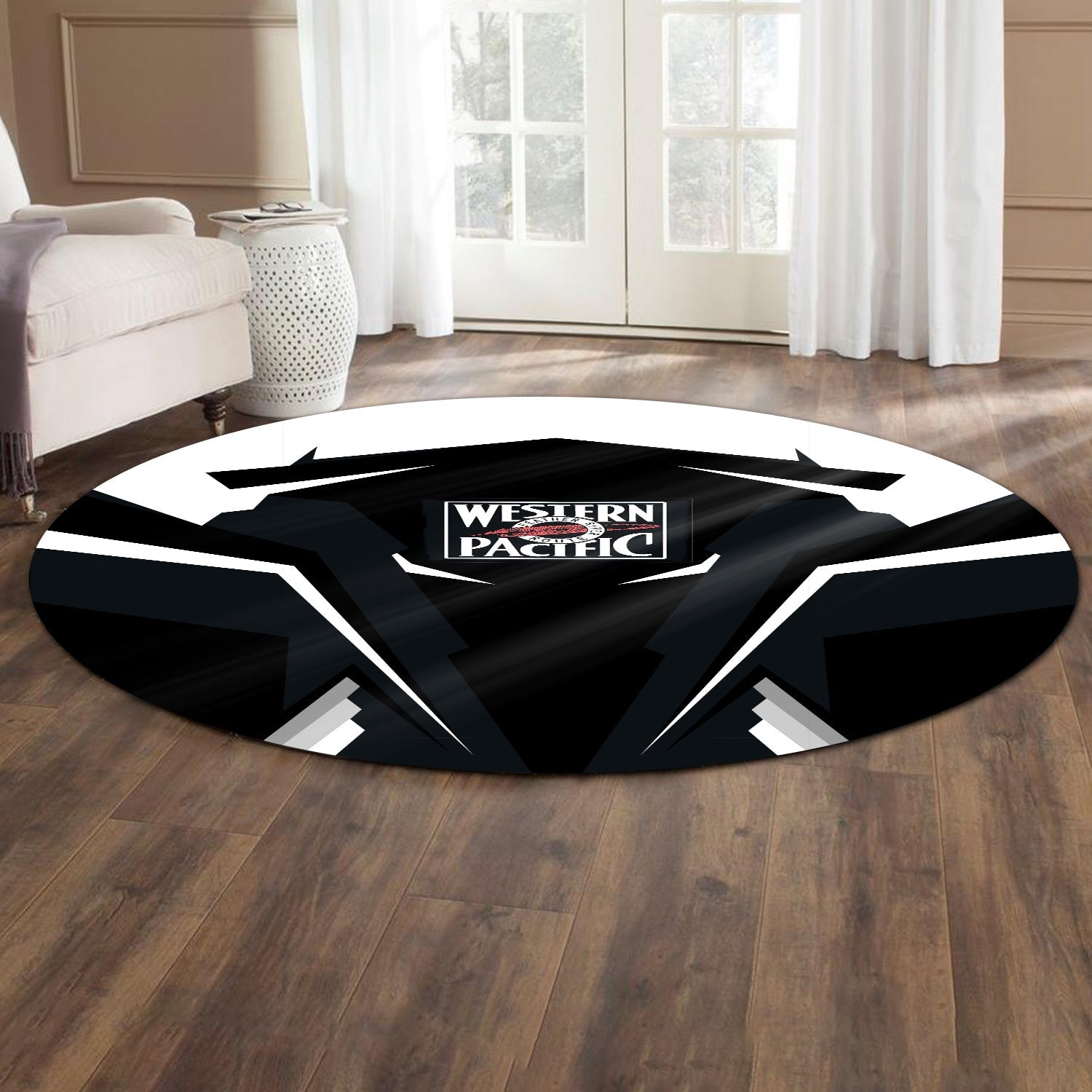 Railspirit Western Pacific Railroad Round Mat Strong Line Style Rug All Over Print