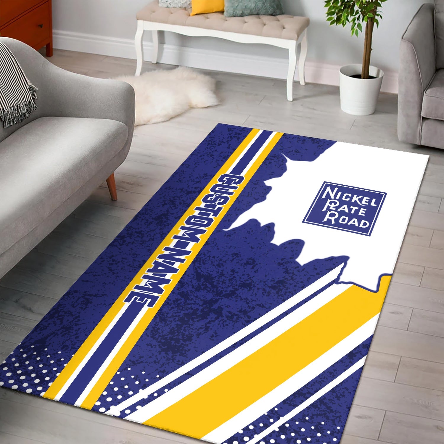 Railspirit Personalized New York, Chicago and St. Louis Railroad Area Rug Vintage Nickel Plate Road All Over Printed Rug