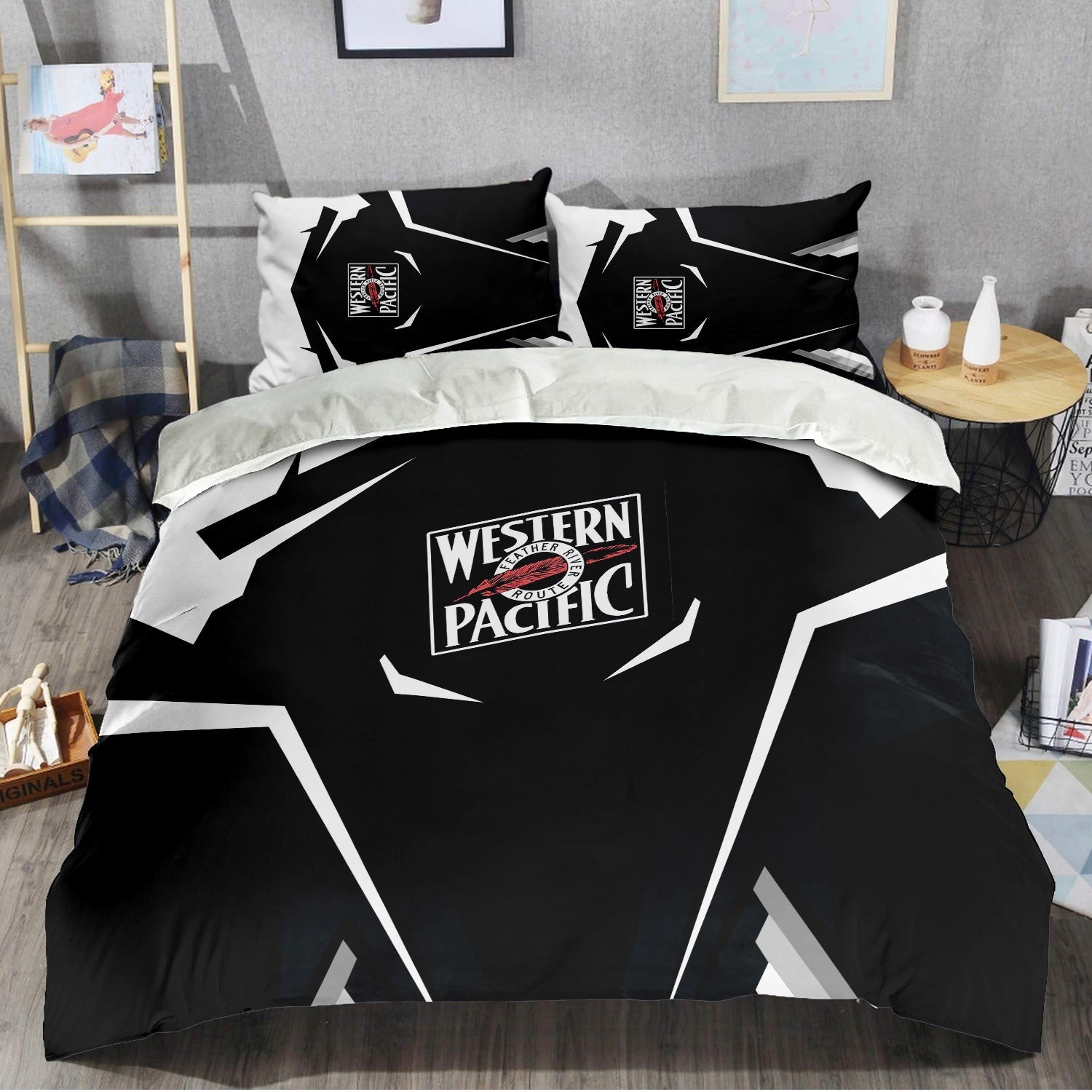 Railspirit Western Pacific Railroad Bedding Set Strong Line Style Bedding Set All Over Print