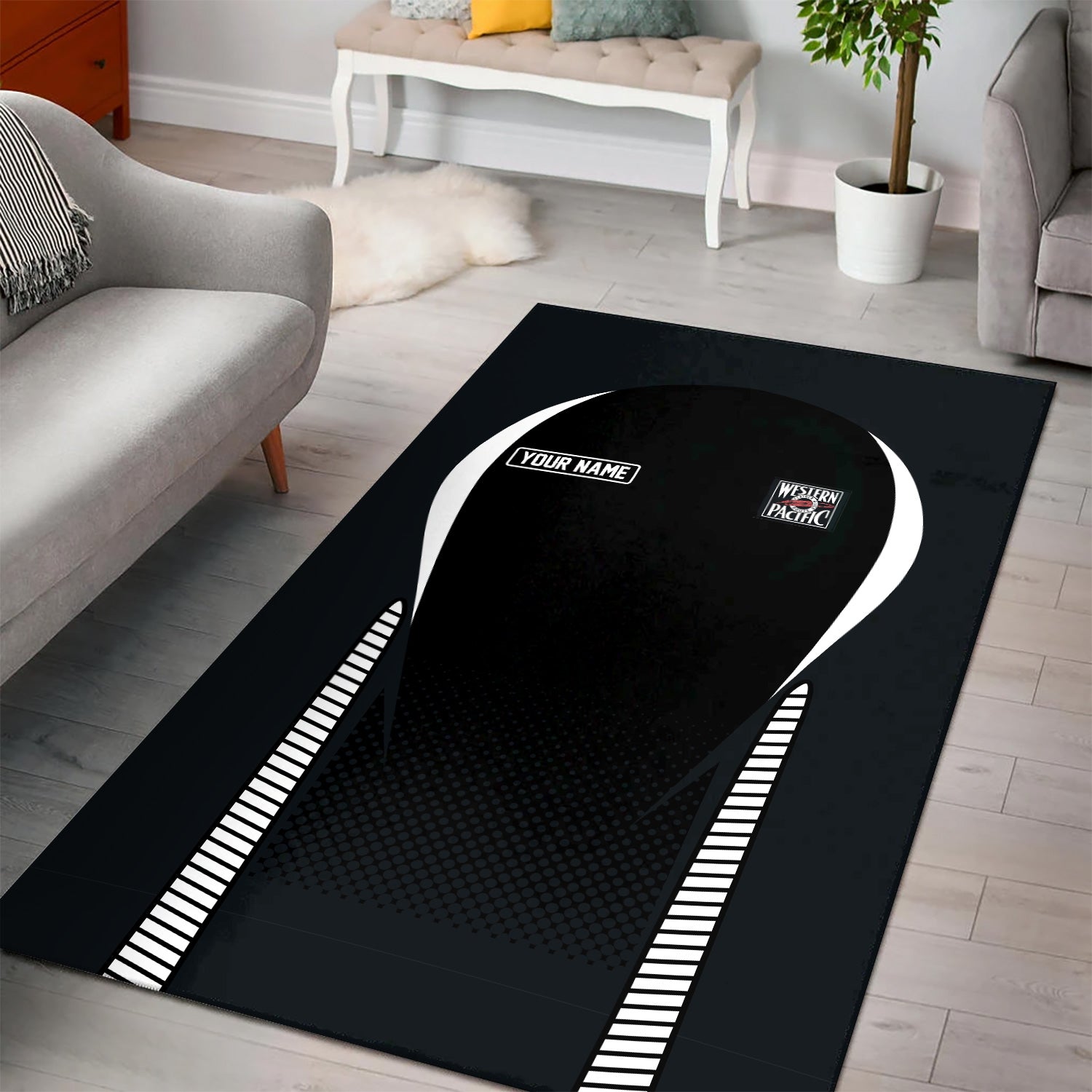 Railspirit Personalized Western Pacific Railroad Area Rug All Over Printed Rug