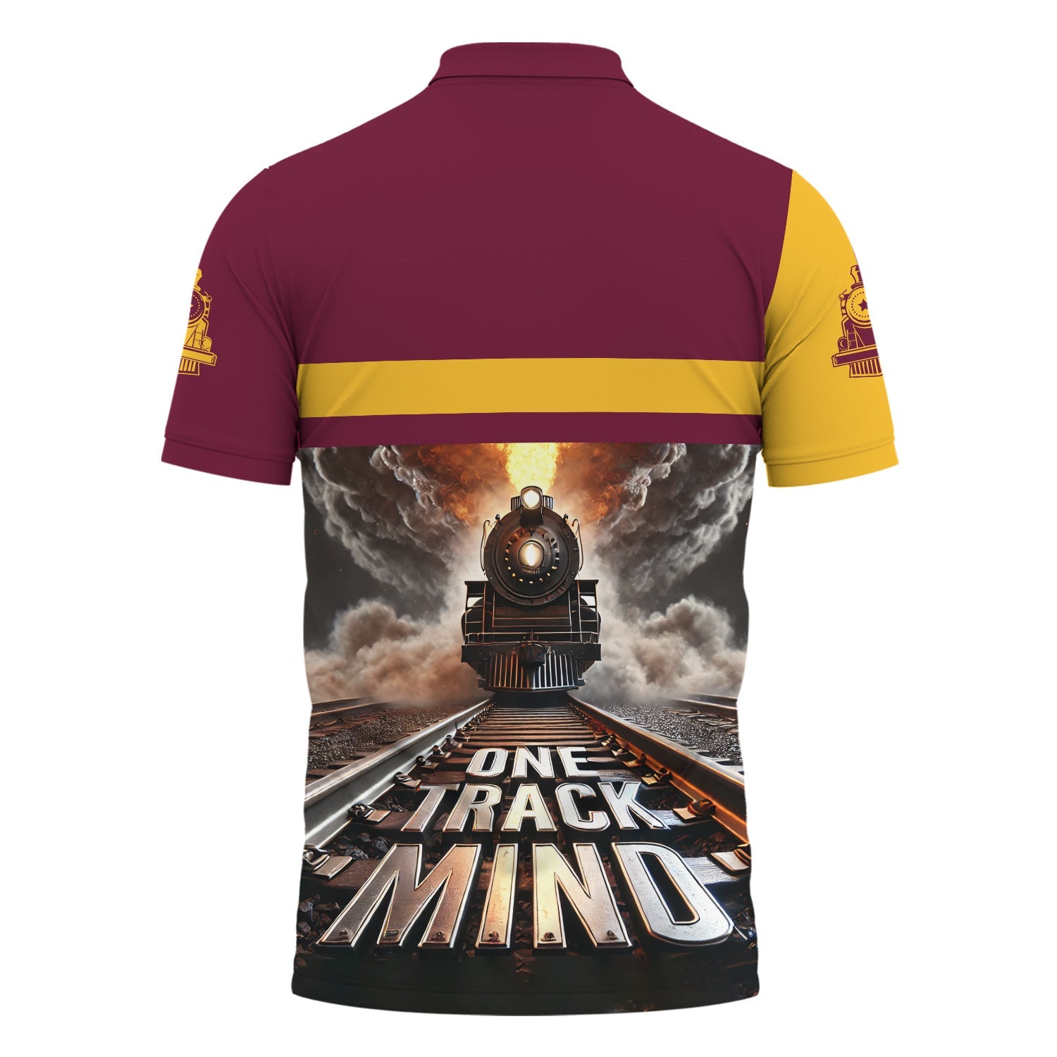 Railspirit Personalized Boston and Maine Railroad Polo Shirt One Track Mind Train Printed Shirt