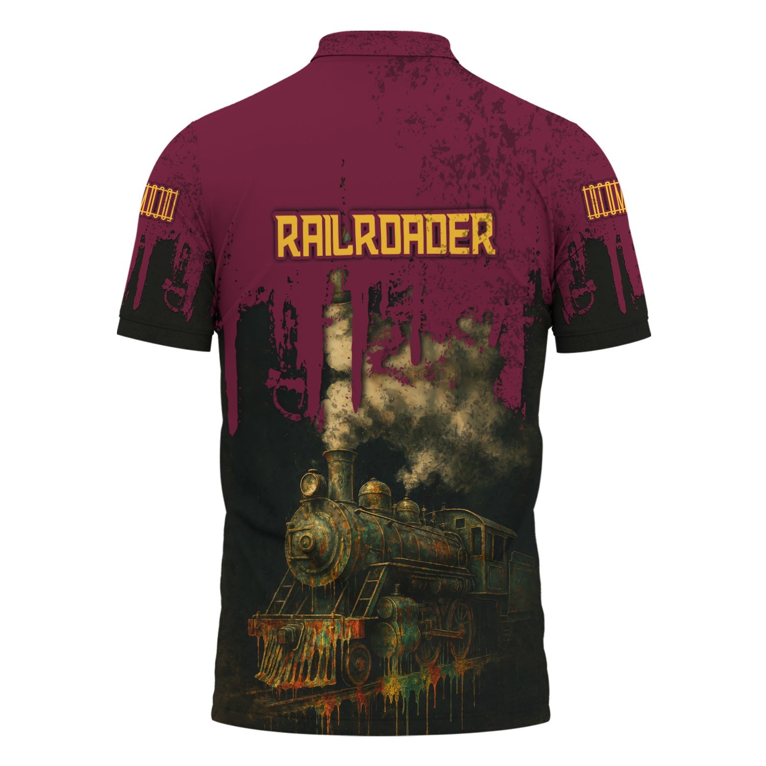 Railspirit Personalized Boston and Maine Railroad Polo Shirt Vintage Train Art Style Shirt For Locomotive Fans