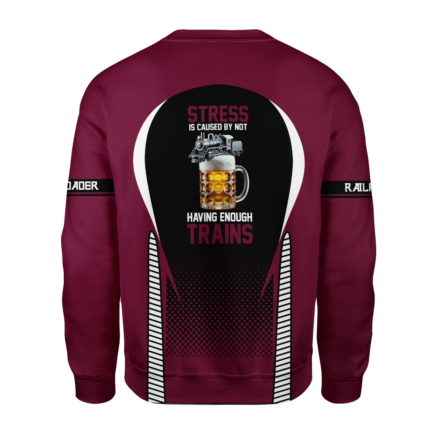 Railspirit Personalized Boston and Maine Railroad Sweatshirt Stress Is Caused By Not Having Enough Trains Shirt All Over Print Shirt