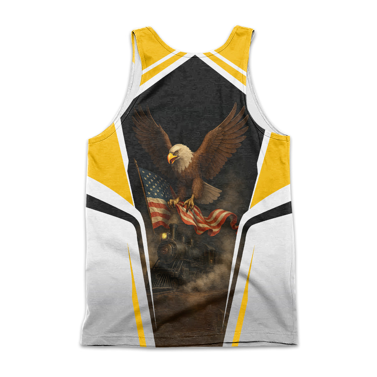 Railspirit Personalized New York, New Haven and Hartford Railroad Men Tank Top American Eagle Vintage Train New Haven Railroad Shirt