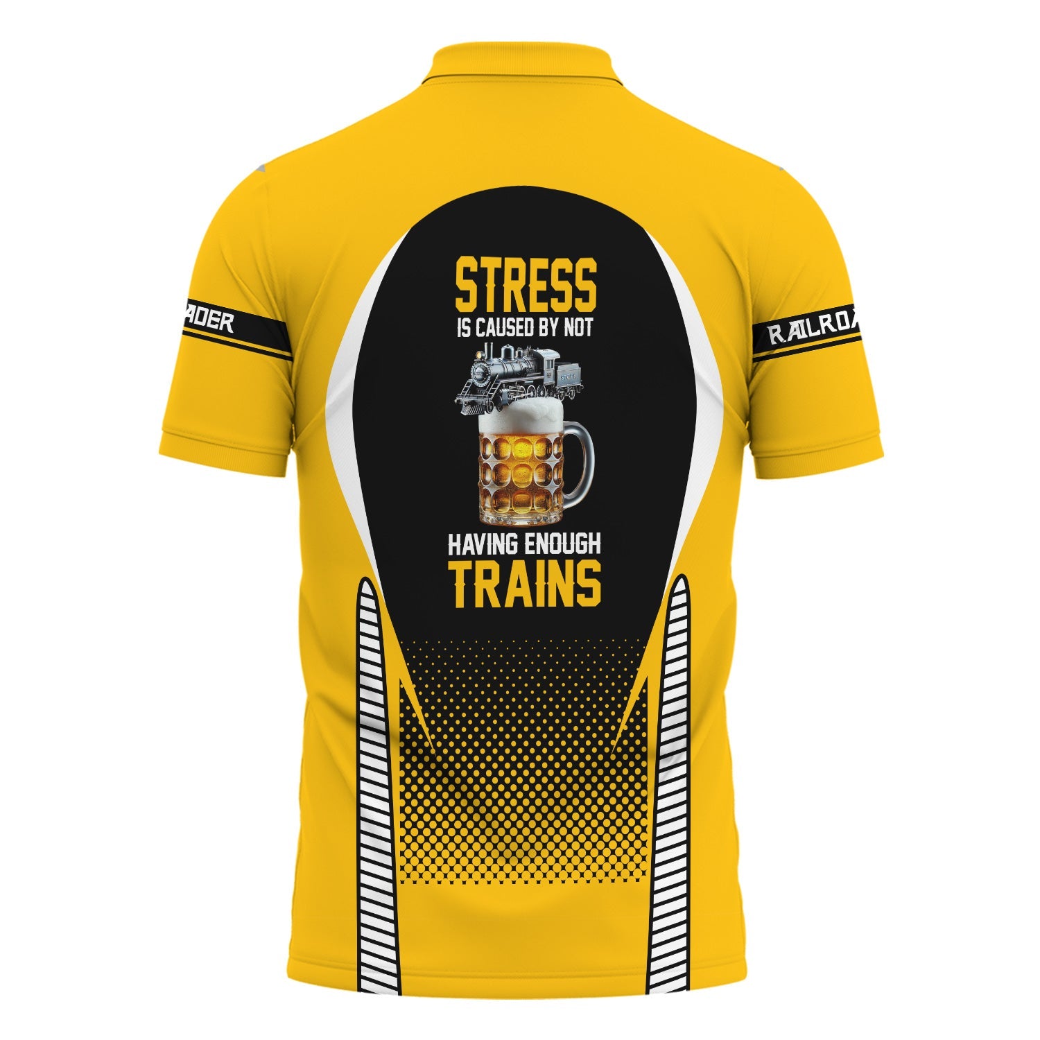 Railspirit Personalized New York, New Haven and Hartford Railroad Polo Shirt Stress Is Caused By Not Having Enough Trains New Haven Railroad Shirt All Over Print