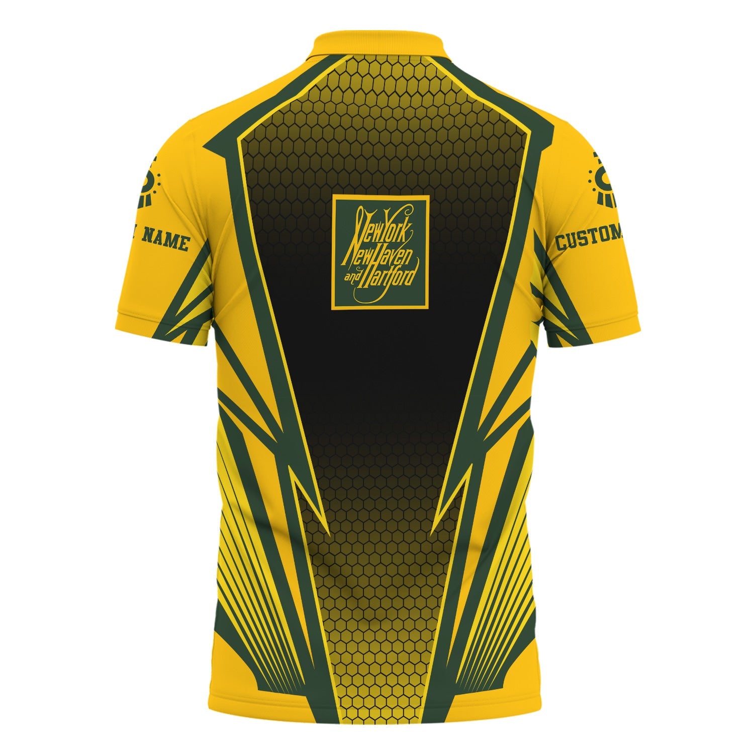 Railspirit Personalized New York, New Haven and Hartford Railroad Polo Shirt Lightning Graphic Style New Haven Railroad Shirt Gift Idea For Train Lover