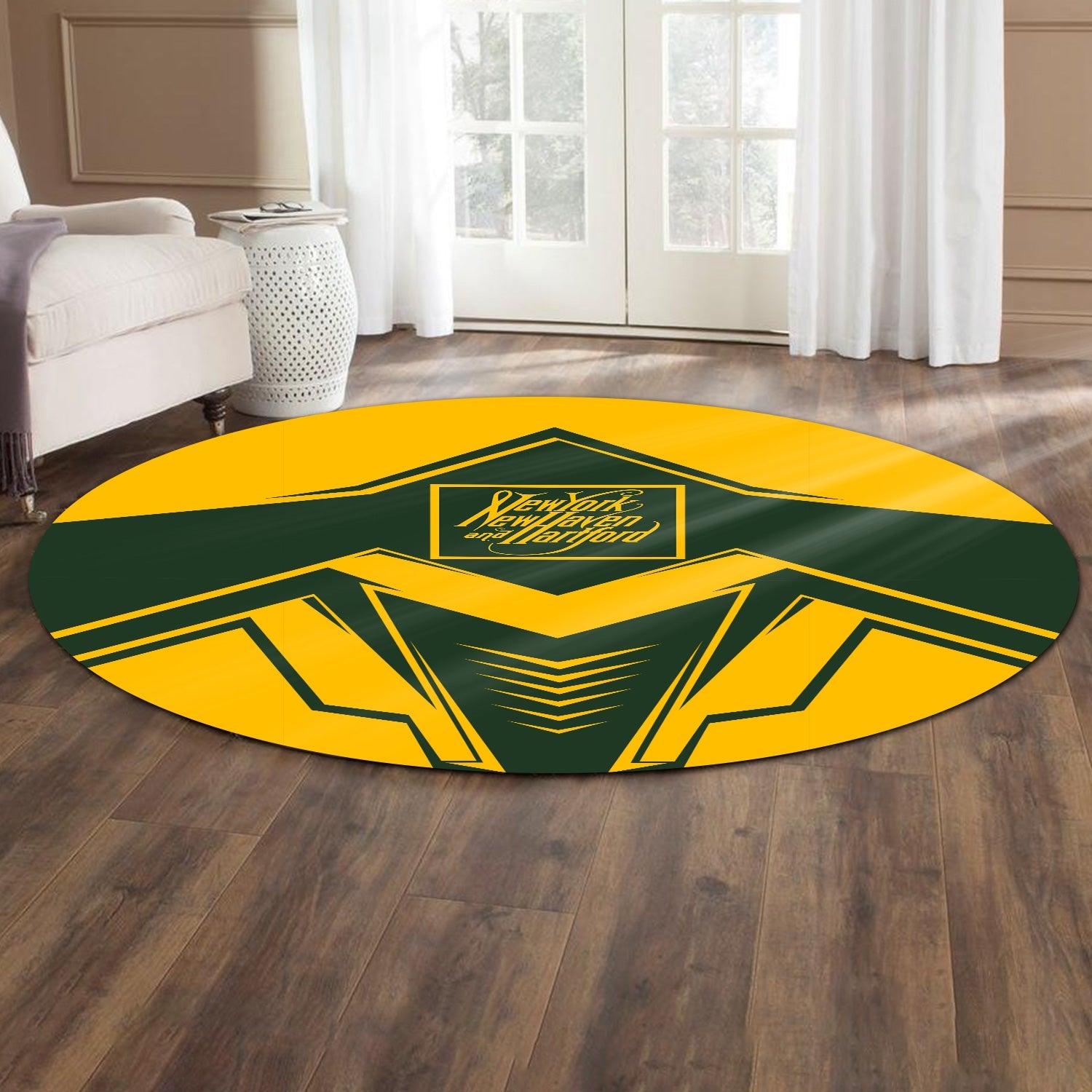 Railspirit New York, New Haven and Hartford Railroad Round Mat Railway Trainspotter Style New Haven Railroad Mat Gift Idea For Foamers