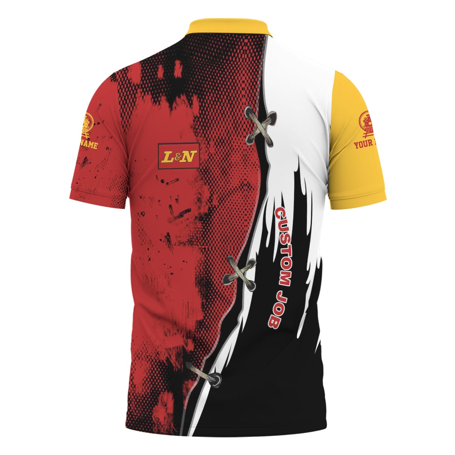 Railspirit Personalized Louisville and Nashville Railroad Polo Shirt Retro Stitches Design with Custom Position L&N Train Shirt