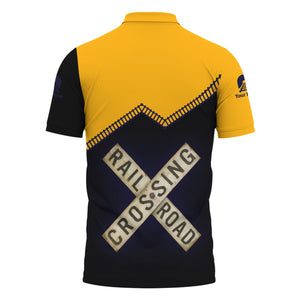 Railspirit Personalized Chesapeake and Ohio Railway Polo Shirt Railroad Crossing Printed Train Track Shirt