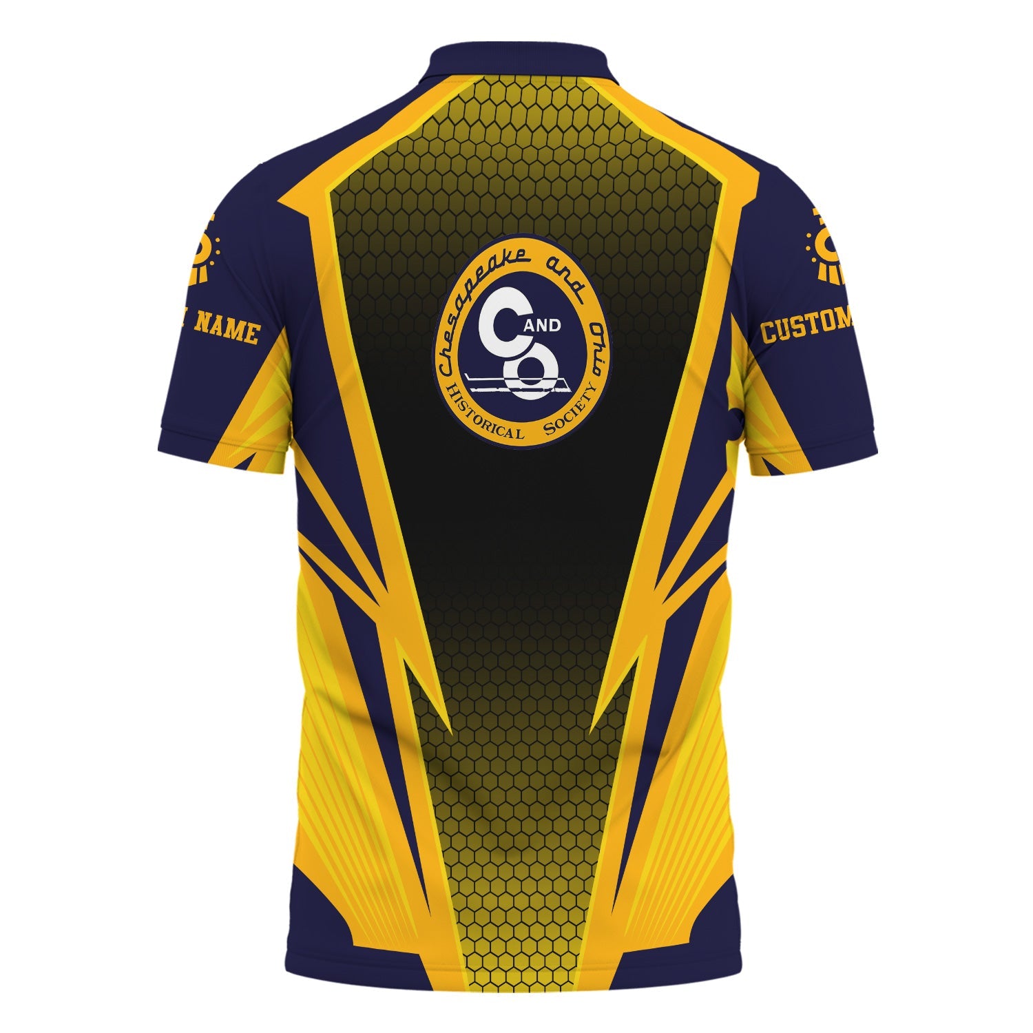 Railspirit Personalized Chesapeake and Ohio Railway Polo Shirt Lightning Graphic Style C&O Shirt Gift Idea For Train Lover